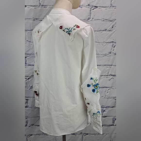 Tory Burch Women's Afternoon Tea Handkerchief Blouse Western Farm Country Medium - Picture 3 of 12